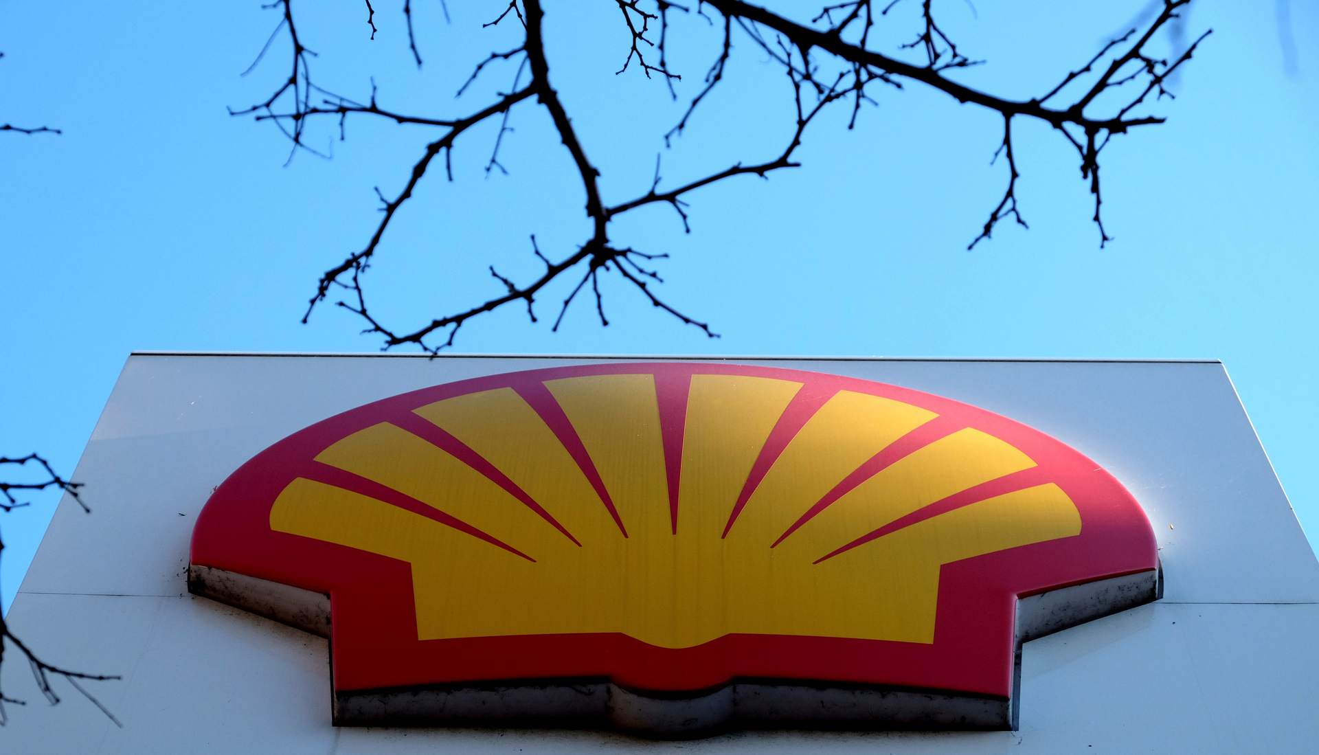 Shell logo at a petrol station in London, Jan. 20, 2016.