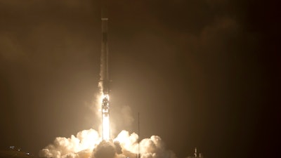 The SpaceX Falcon 9 rocket launches with the Double Asteroid Redirection Test, or DART, spacecraft onboard, Tuesday, Nov. 23, 2021, Pacific time (Nov. 24 Eastern time) from Space Launch Complex 4E, at Vandenberg Space Force Base in Calif.