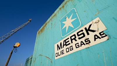 An A.P. Moller-Maersk's oil rig in the North Sea named Halfdan, on Oct. 23, 2013. The world’s biggest shipping company, Denmark’s A.P. Moller-Maersk, has reported a sharp rise in earnings amid strong worldwide demand for shipments of goods.