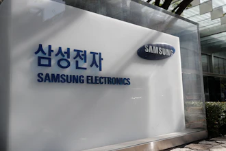 The logo of Samsung Electronics is seen outside the Samsung Electronics Seocho building in Seoul, South Korea, on Oct. 25, 2020. Samsung Electronics on Thursday, Oct. 28, 2021 reported its highest quarterly profit in three years as it continues to see robust global demand for its computer memory chips.