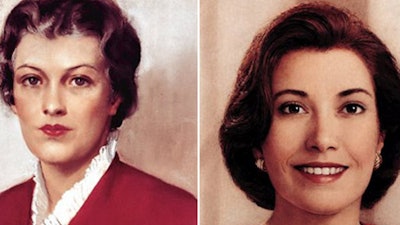 Betty Crocker’s first official portrait, on the left, from 1936. Her most recent portrait, from 1996, is on the right.