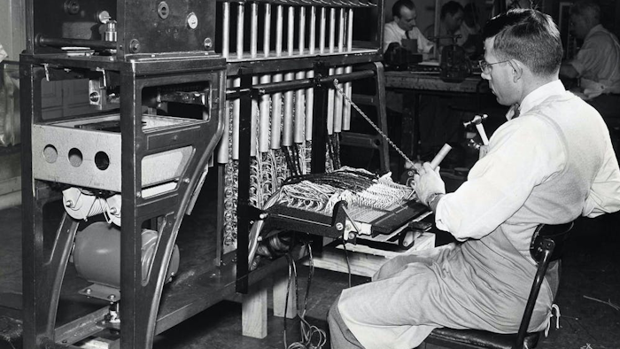 This ‘mechanical punch card sorter’ was used for the 1950 census.