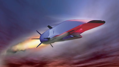 Artist's rendering of the experimental X-51A Waverider, an unmanned, autonomous supersonic combustion ramjet-powered hypersonic flight test demonstrator for the U.S. Air Force.