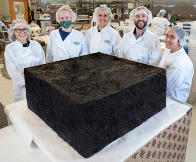 MariMed kitchen confectioners Olivia Jodway, Kim Striar, Michelle Morse, Jake Dean, and Nikole Braga.