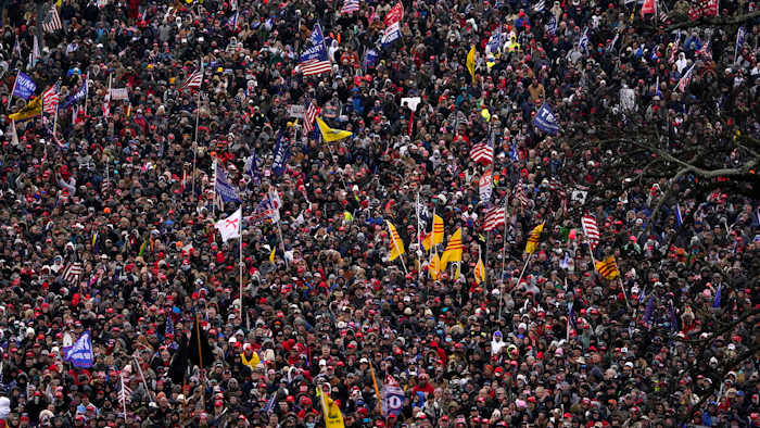 Crowd during a rally in Washington, Jan. 6, 2021.