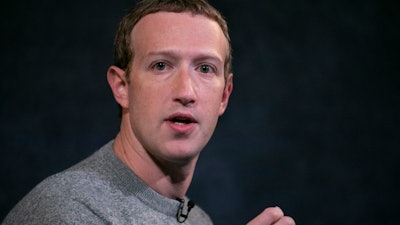 Facebook CEO Mark Zuckerberg speaks at the Paley Center in New York, Oct. 25, 2019.