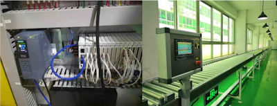 Figure 2: For an automated warehouse sorting system application, designers used Dinkle iO-GRID C remote I/O installed as needed at numerous sorting stations to reduce cost and to provide coordination of all operations via one main PLC.