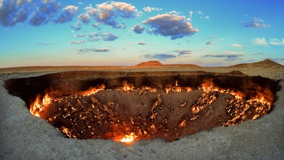 The crater, about 260 kilometers (160 miles) north of the capital Ashgabat, has been on fire for decades and is a popular sight for the small number of tourists who come to Turkmenistan, which is difficult to enter.
