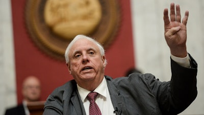 West Virginia Gov. Jim Justice gives his State of the State speech in the House Chambers, Thursday, Jan. 27, 2022, at the West Virginia State Capitol in Charleston, W.Va.