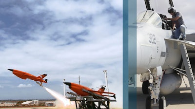 The capstone flight test used real mission sensors on multiple unmanned military platforms and a manned military fighter aircraft, to execute a combat mission.