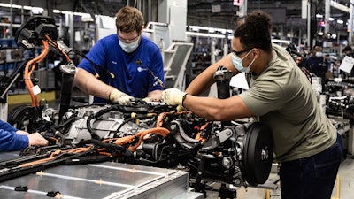 Battery pack assembly at Volkswagen’s Chattanooga, TN, facilities.