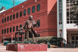 George Mason statue on the campus of George Mason University, Fairfax, Va.