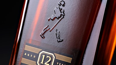 A bottle of Johnnie Walker Black Label scotch.