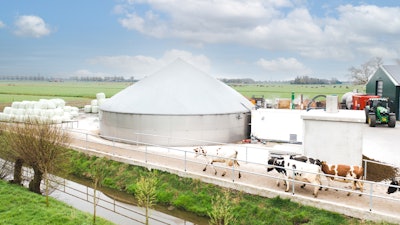 A digestor on a family farm in Spierdijk, Netherlands.