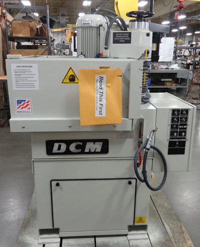A 5-HP rotary table surface grinder like that of DCM Tech’s is a turnkey package with autofeed control, self-dressing CBN abrasives, through-spindle coolant, and universal fixturing that accepts many different styles of tooling.