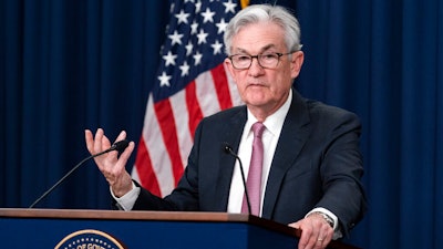 Federal Reserve Board Chair Jerome Powell speaks during a news conference at the Federal Reserve, Wednesday, May 4, 2022 in Washington. The Federal Reserve intensified its drive to curb the worst inflation in 40 years by raising its benchmark short-term interest rate by an sizable half-percentage point.