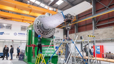 FastBlade's 75-tonne reaction frame fitted with a tidal turbine blade.