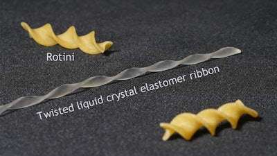 Researchers have developed soft robots that are capable of navigating complex environments, such as mazes, without input from humans or computer software. The soft robots are made of liquid crystal elastomers in the shape of a twisted ribbon, resembling translucent rotini.