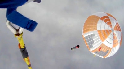 In this image supplied by Rocket Lab, the Electron rocket blasts off for its 'There And Back Again' mission from their launch pad on the Mahia Peninsula, New Zealand, Tuesday, May 3, 2022. The California-based company regularly launches 18-meter (59-foot) rockets from the remote Mahia Peninsula in New Zealand to deliver satellites into space.