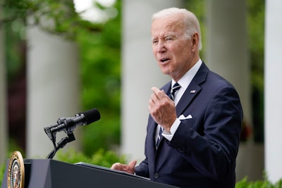 President Joe Biden speaks during a Cinco de Mayo event in the Rose Garden of the White House, Thursday, May 5, 2022, in Washington.