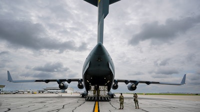 The 132 pallets of Nestlé Health Science Alfamino Infant and Alfamino Junior formula arrived from Ramstein Air Base in Germany.