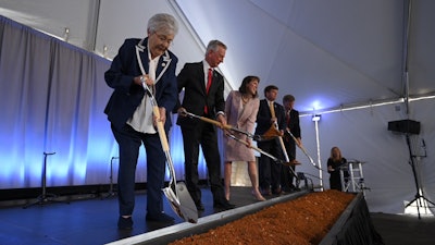 Lockheed Martin and officials break ground on Missile System Integration Lab in Huntsville, Alabama on Monday, June 27, 2022. Pictured from left to right: Gov. Kay Ivey, Sen. Tommy Tuberville, Dr. Sarah Hiza, Commissioner Dale Strong, Mayor Tommy Battle.