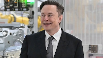 Tesla CEO Elon Musk attends the opening of the Tesla factory Berlin Brandenburg in Gruenheide, Germany, March 22, 2022.