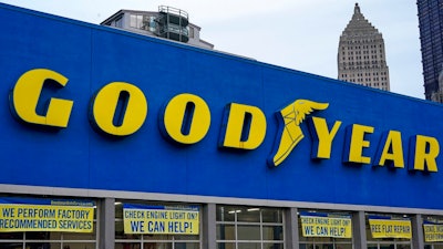 This is a Goodyear tire garage in downtown Pittsburgh on Wednesday, Jan. 12, 2022. Nine years after the last one was made, Goodyear has agreed to recall more than 173,000 recreational vehicle tires that the government says can fail and have killed or injured 95 people since 1998.