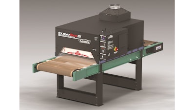 An EconoRed ER-III-30 high-capacity oven with a 30-inch wide conveyor belt cures composites, thermoset plastics, adhesives, epoxies and related materials at high rates.
