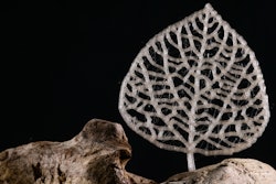 A 3D-printed “leaf” made with a new bioplastic.
