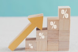 Wooden Blocks With Percentage Sign And Arrow Up, Financial Growth, Interest Rate Increase, Inflation Concept 1308345503 2125x1416