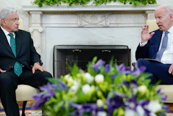 President Joe Biden speaks as he meets with Mexican President Andrés Manuel López Obrador in the Oval Office of the White House in Washington, Tuesday, July 12, 2022.