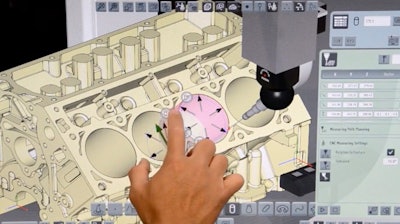 Screen grab of the new TouchDMIS metrology software to be introduced at the 2022 IMTS Show.