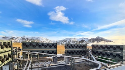 This direct air capture plant in Iceland was designed to capture 4,000 metric tons of carbon dioxide per year.