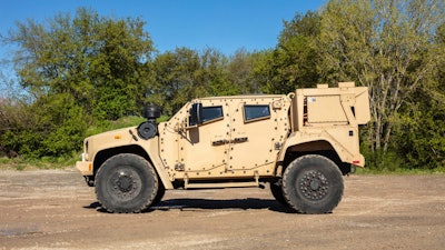 The Oshkosh eJLTV was unveiled in January 2022 as the first-ever silent drive hybrid eJLTV.
