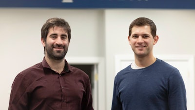 This 2018 photo provided by Amylyx shows the company's co-founders Joshua Cohen, left, and Justin Klee in Cambridge, Mass. on Sept. 2, 2022.