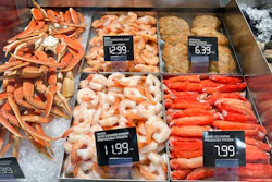 Fresh seafood is shown for sale at a grocery store, Wednesday, July 27, 2022, in Surfside, Fla. Inflation at the wholesale level jumped 8.7% in August from a year earlier, a slowdown from July yet still a painfully high level that suggests prices will keep spiking for months to come.
