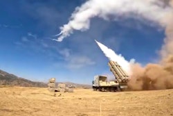This image taken from video footage provided by Iranian military on Thursday, Sept. 29, 2022, missiles launch during an attack targeting the Iraqi Kurdish region.