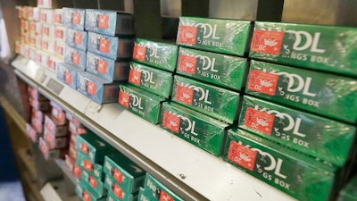 Menthol cigarettes and other tobacco products are displayed at a store in San Francisco on May 17, 2018.