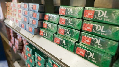 Menthol cigarettes and other tobacco products are displayed at a store in San Francisco on May 17, 2018.