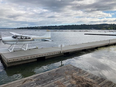 The home base for Northwest Seaplanes and Friday Harbor Seaplanes at the Renton Municipal Airport was quiet Monday, Sept. 5, 2022, as they awaited reports from the U.S. Coast Guard, which is searching the waters of Puget Sound northwest of Seattle after one of their floatplanes crashed on Sunday, Sept. 4, afternoon.