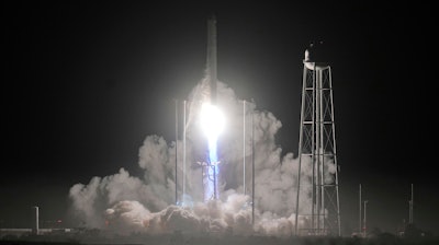 Northrup Grumman's Antares rocket lifts off the launch pad at the NASA Wallops Flight Facility Monday, Nov. 7, 2022, in Wallops Island. Va.