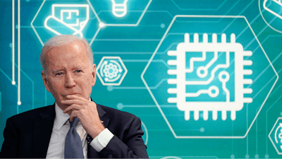 President Joe Biden attends an event to support legislation that would encourage domestic manufacturing and strengthen supply chains for computer chips in the South Court Auditorium on the White House campus, March 9, 2022, in Washington.