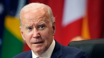 President Joe Biden speaks during the Partnership for Global Infrastructure and Investment meeting at the G20 summit, Nusa Dua, Bali, Indonesia, Nov. 15, 2022.