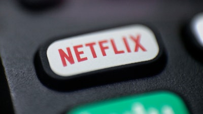 The Netflix logo is pictured on a remote control in Portland, Ore., Aug. 13, 2020.