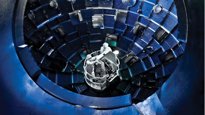 The target chamber at the National Ignition Facility has been the site of a number of breakthroughs in fusion physics.