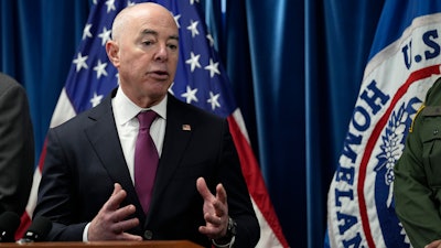 Homeland Security Secretary Alejandro Mayorkas speaks during a news conference in Washington, Thursday, Jan. 5, 2023, on new border enforcement measures to limit unlawful migration, expand pathways for legal immigration, and increase border security.