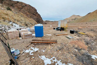 In this photo provided by the Center for Biological Diversity, is a laydown area for drilling operations within Tiehm's buckwheat critical habitat in Esmeralda County, Nev., Dec. 26, 2022.