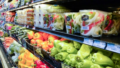 Vegetables displayed in a produce section at a supermarket in New York, May 17, 2021.