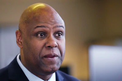 United Auto Workers President Ray Curry speaks during an interview, Thursday, Jan. 19, 2023, in Detroit.